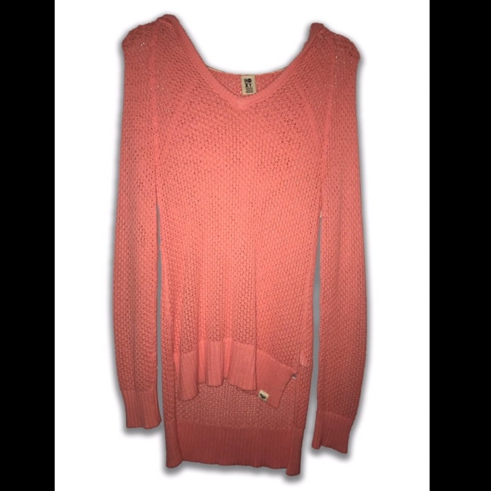 High-low coral sweater